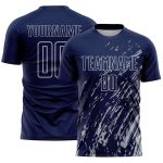 Custom Navy Gray Splash Sublimation Soccer Uniform Jersey