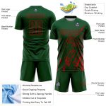 Custom Green Red Splash Sublimation Soccer Uniform Jersey