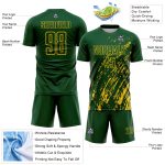 Custom Green Yellow Splash Sublimation Soccer Uniform Jersey
