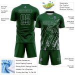 Custom Green Gray Splash Sublimation Soccer Uniform Jersey
