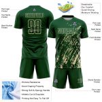 Custom Green Cream Splash Sublimation Soccer Uniform Jersey