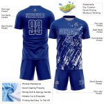 Custom Royal White Splash Sublimation Soccer Uniform Jersey