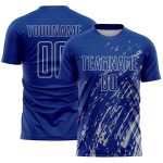 Custom Royal Gray Splash Sublimation Soccer Uniform Jersey