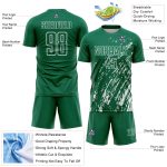 Custom Kelly Green White Splash Sublimation Soccer Uniform Jersey